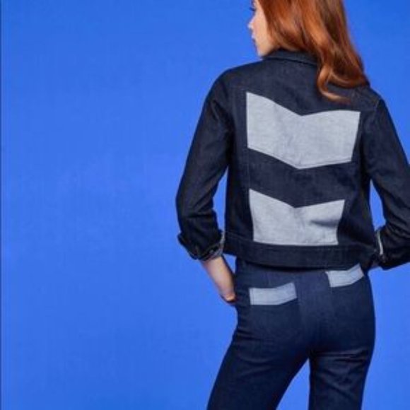 Modcloth | Jackets & Coats | Plus Size Modcloth Chevron Denim Jacket ...